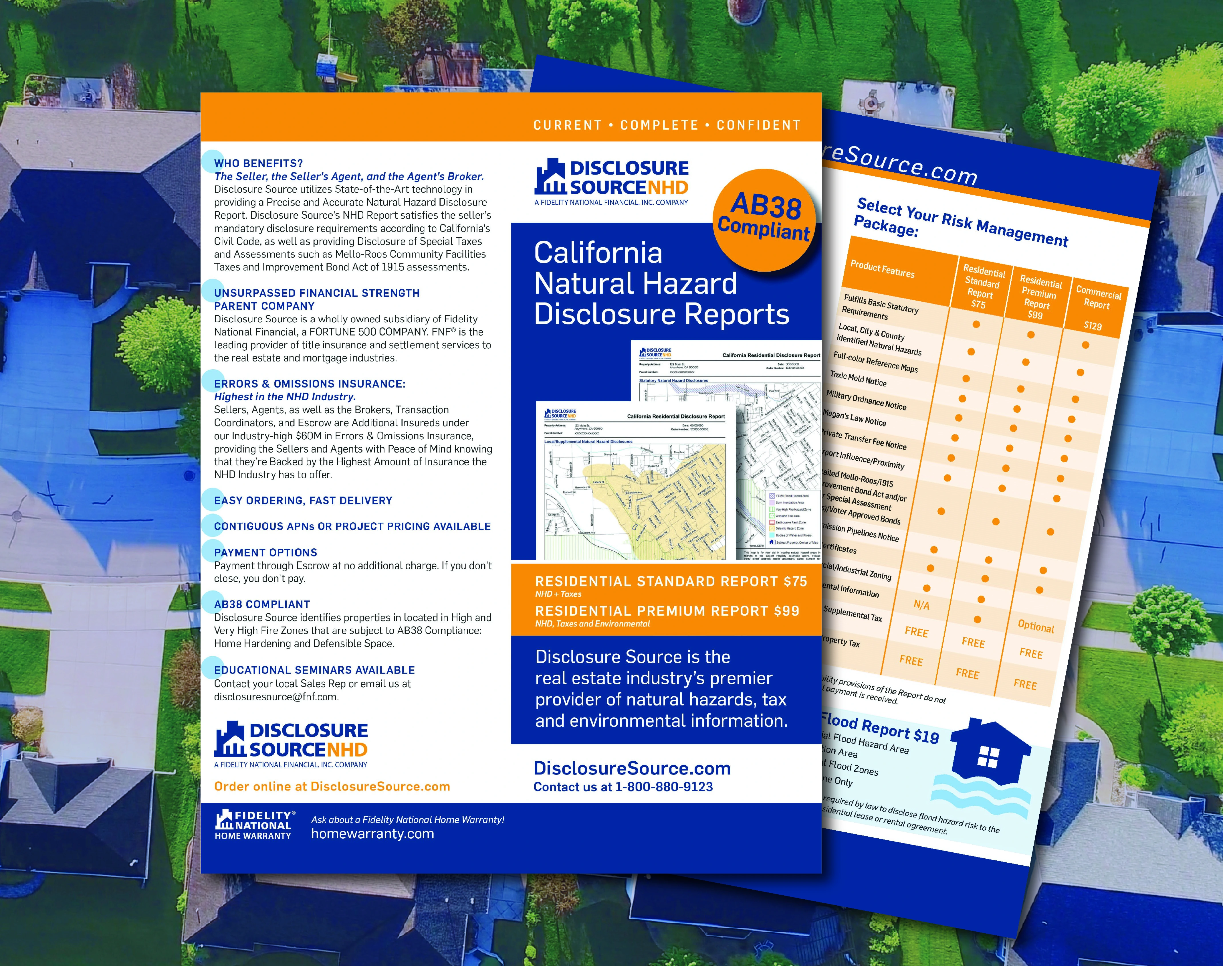 Screenshots of pages from the DisclosureSource brochure