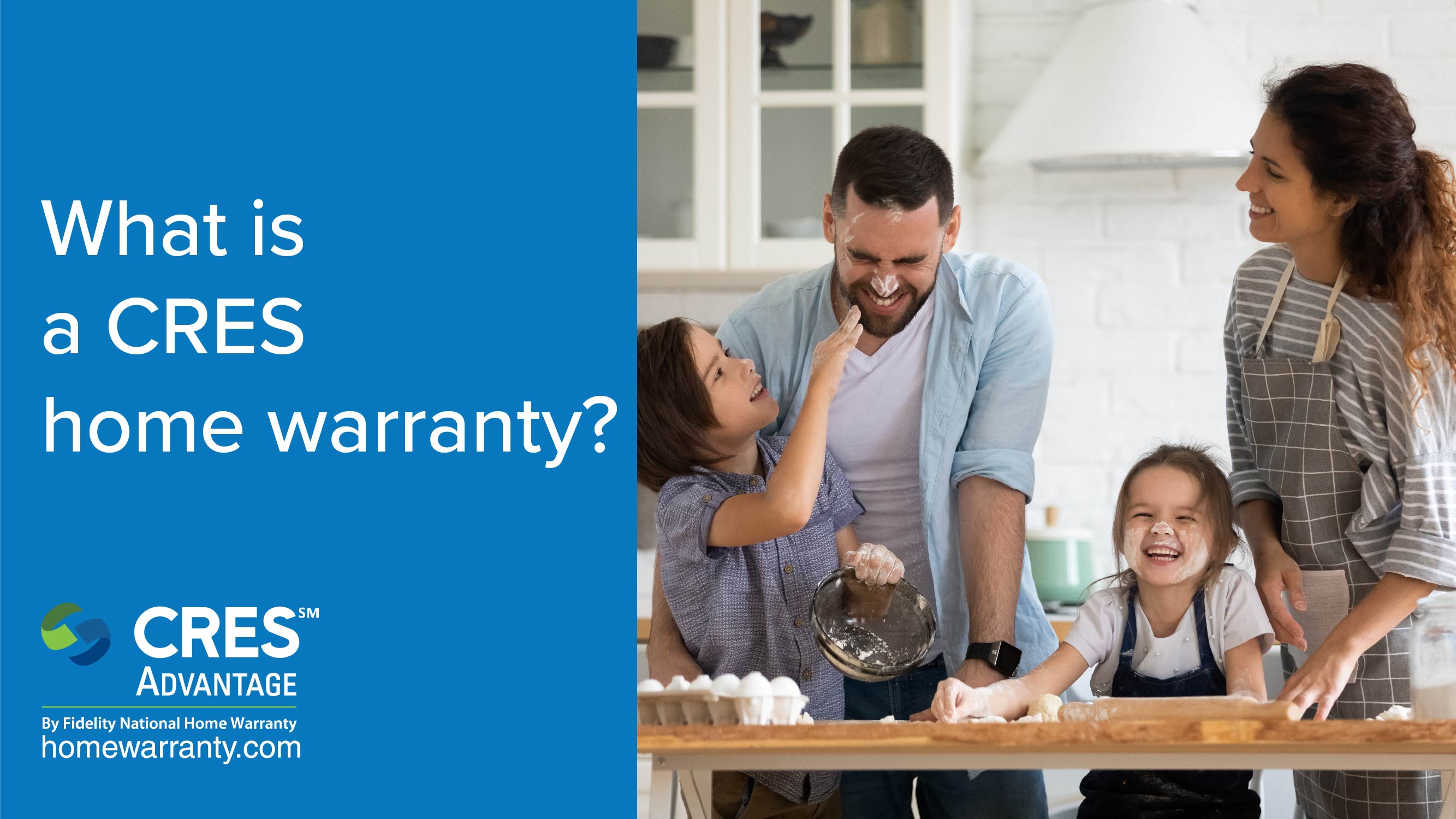 What is a Home Warranty - Image of parents and 2 kids laughing with a mess in the kitchen